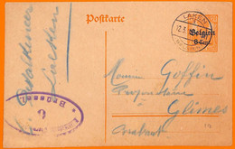 99021 - German BELGIUM - POSTAL HISTORY -  POSTAL STATIONERY CARD From LAKEN - OC26/37 Staging Zone