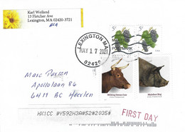 USA 2021 Lexington Miling Devon Cow Mulefoot Hog Pig Grape Fruit FDC Cover - 2011-...