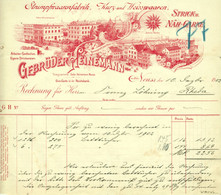 Neuss Neuß 1902 A4 Deko Rechnung " Gebr. Heinemann Strumpfwaarenfabrik Kurz- U. Weißwaaren " Dokument - Kleding & Textiel