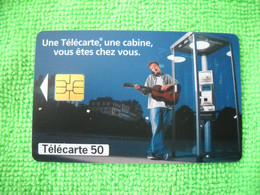 7113 Télécarte Collection CABINE Téléphone  France Télécom  Guitare    50u  ( Recto Verso)  Carte Téléphonique - Telephones