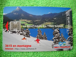 7119 Télécarte Collection 3615 En Montagne Ski Neige SKI FRANCE  50u  ( Recto Verso)  Carte Téléphonique - Gebirgslandschaften