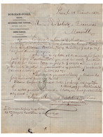 VP18.136 - 1872 - Lettre - Drogueries Pour Teinture BONJEAN - POSEZ à REIMS Pour MARSEILLE - Drogisterij & Parfum