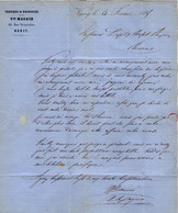 VP18.137 - 1865 - Lettre - Fabrique De Broderies - Mr MAGUIN à NANCY Pour ROMANS ( Cachet Ambulant STRASBOURG A PARIS ) - Drogisterij & Parfum