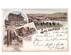 0-6200 BAD SALZUNGEN, Lithographie 1898, Saline, Kinderheilstätte, Ortsansicht, Druckstelle Rechts Oben - Bad Salzungen