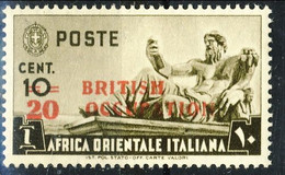 British Occupation  AOI 1941 Sass. N. 2 - C. 20 Su 10 Bruno. ** MNH Cat € 120 Firma A. Diena - Neufs