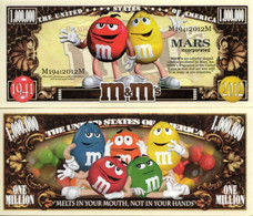 USA 1 Million US $ Commemorative Novelty Banknote 'The M&M Characters' - UNC & CRISP - Other - America