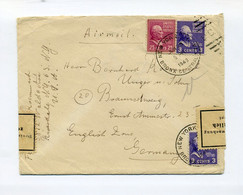 1949 USA Luftpostbrief Nach Deutschland  Mit Banderole Devisenüberwachung - Autres & Non Classés