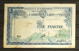 French Indochine Indochina Vietnam Viet Nam Laos Cambodia 1 Piastre VF Banknote 1954 - Pick # 94 / 02 Photos - Indochine