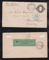 Brazil Brasil 1892 Stationery Envelope JOINVILLE To ALLMENDINGEN Germany French PAQUEBOT To VOLAPÜK ESPERANTO Kniele - Covers & Documents