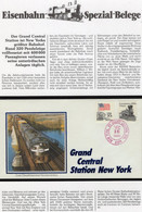 Station New York 1985 USA 1522+1590C Brief 4€ Dampflokomotive US-Flagge Eisenbahn-Spezial-Beleg History Cover Of Train - Autres & Non Classés