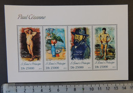 St Thomas 2013 Paul Cezanne Art Women Nudes Flowers M/sheet Mnh - Ganze Bögen