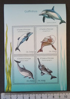 St Thomas 2014 Dolphins Mammals Marine Life M/sheet Mnh - Full Sheets & Multiples