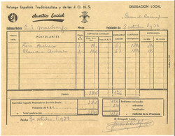 Recibo Emblemas De Auxilio Social Colocados En Casar De Cáceres Año 1939 - Spanje