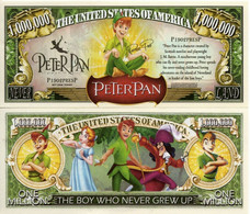 USA 1 Million Dollar Novelty Banknote 'Peter Pan And Characters' (Disney) - UNC & CRISP - Andere - Amerika