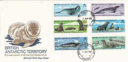 British Antarctic Territorry (BAT) 1983 Antarctic Seal Conservation Convention 6v FDC Ca Faraday (F8599) - FDC