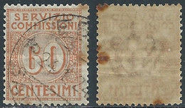 1913 REGNO SERVIZIO COMMISSIONI USATO 60 CENT - RE28-3 - Taxe Pour Mandats