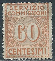 1913 REGNO SERVIZIO COMMISSIONI USATO 60 CENT - RE28-8 - Taxe Pour Mandats