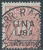 1925 REGNO SERVIZIO COMMISSIONI USATO 1 LIRA SU 30 CENT - RE31-10 - Tax On Money Orders