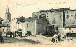 Dieulouard * La Route Nationale , église Et Ancien Château Fort * Boulangerie * Café Du Chemin De Fer - Dieulouard