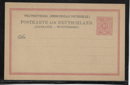 Wurtemberg - Entiers Postaux - Postal  Stationery