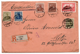 A7078) DR Infla Germania R-Brief Von Fritzlar 15.10.21 N. Metz M. Mi.A113, 140, 144, 147 (2), 161 - Lettres & Documents