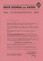 KASSEL Hessen Rechnung Preisliste 1949 " Erich GEORGE OHG Adressenverlag " - Imprenta & Papelería