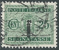 1944 RSI SEGNATASSE USATO 25 CENT - RE28-10 - Strafport