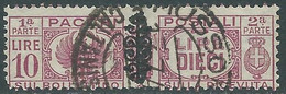 1945 LUOGOTENENZA PACCHI POSTALI USATO 10 LIRE - CZ38-9 - Paketmarken