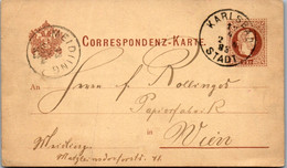 11130 - Tschechische Republik - Ganzsache , Karlsbad - Wien - Gelaufen 1883 - Unclassified