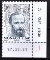 MONACO 2021 - BICENTENAIRE DE LA NAISSANCE DE FIODOR DOSTOÏEVSKI - Y.T. N° 3286 /  NEUF ** - Unused Stamps