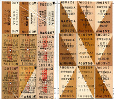 183.GREECE,MACEDONIA.ΒΥΡΩΝΕΙΑ,VIRONIA.18 DIFFFERENT EDMONDSON UNUSED RAILWAY TICKETS.IN EXCELLENT CONDITION - Europa