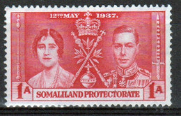 Somaliland Protectorate 1937 George VI Single 1a Stamp To Celebrate The Coronation In Unmounted Mint. - Somaliland (Protectorate ...-1959)