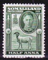Somaliland Protectorate 1942 George VI Single Half Anna  Stamp In Unmounted Mint. - Somalilandia (Protectorado ...-1959)