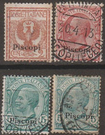 Italia Colonie Egeo Piscopi 1912 SaN°1 Lot 4v (o) Vedere Scansione - Aegean (Piscopi)