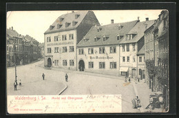 AK Waldenburg I.Sa., Markt Mit Der Obergasse, Hotel Goldener Löwe - Waldenburg (Sachsen)