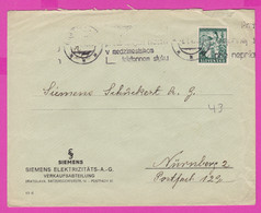 262707 / Slovakia Cover 1939 - 2 Ks.  SIEMENS Elektrizitäts A.G. Bratislava Flamme Telephone Booth, Nürnberg Germany - Storia Postale