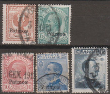 Italia Colonie Egeo Patmo 1930 SaN°12/16 5v Cpl Set (o) Vedere Scansione - Egeo (Patmo)