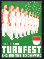 1938 Soloth. Kant. Turnfest In Schönenwerd. Ungelaufen. Künstlerkarte Suter. Postertype - Schönenwerd