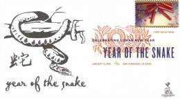 Lunar New Year: Year Of The Snake First Day Cover, W/ Digital Color Pictorial (DCP) Cancel, From Toad Hall Covers! - 2011-...