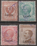 Italia Colonie Egeo Lero Leros 1912 SaN°1 Lot 4v (o) Vedere Scansione - Egée (Lero)