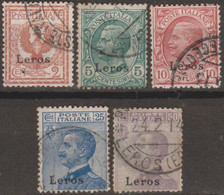 Italia Colonie Egeo Lero Leros 1921 SaN°1 Lot 5v (o) Vedere Scansione - Egée (Lero)