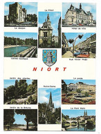 CP MULTIVUES NIORT, HOTEL DE VILLE, RUE VICTOR HUGO, LA POSTE, LE PONT MAIN, NOTRE DAME, CENTRE NAUTIQUE, DEUX SEVRES 79 - Niort