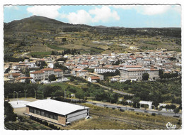 CPSM COLORISEE CAUNES, VUE GENERALE AERIENNE ET LE FOYER, AUDE 11 - Altri & Non Classificati