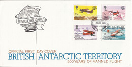 British Antarctic Territorry (BAT) 1983 Bicentenary Of Manned Flight 4v FDC (F8618) - FDC