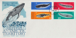 British Antarctic Territorry (BAT) 1977 Whale Conservation 4v FDC (F8620) - FDC