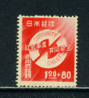 JAPAN  -  1947 Community Chest 1y20+80 Hinged Mint - Neufs