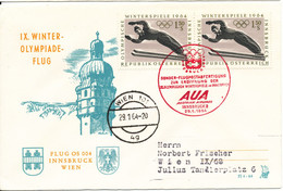 Austria Special AUA Olympic Games Flight Innsbruck - Wien 29-1-1964 - Premiers Vols