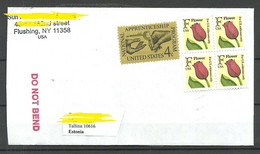 USA 2021 Cover To ESTONIA Flowers Etc. Stamps Not Cancelled - Covers & Documents