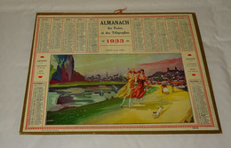 1933 CALENDRIER ALMANACH DES PTT, ILLUSTRATION SEMUR VU DU VIADUC, OBERTHUR, MARNE 51 - Grand Format : 1921-40