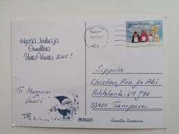 2004..FINLAND ...VINTAGE POSTCARD WITH STAMP.  Merry Christmas - Selv-Adhesive Stamps - Briefe U. Dokumente